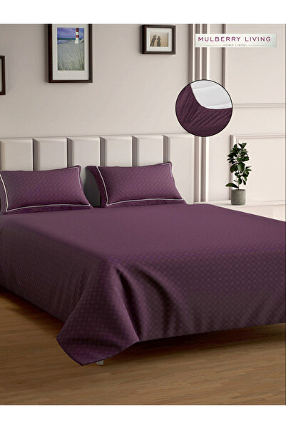 Mulberry Living By Styli ملاءة سرير قطنية 100% مقاس كينج مع غطاءين للوسائد - ...