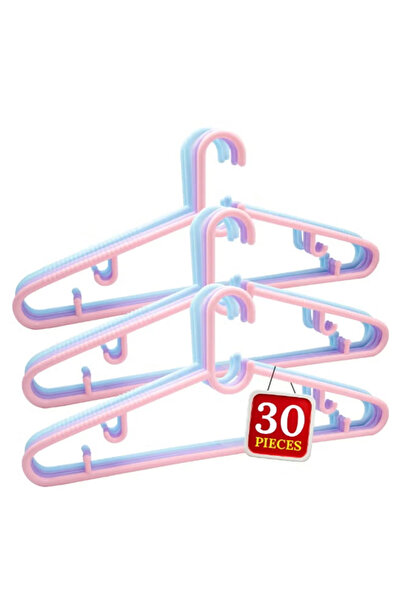 Duravel Plastic Hangers 30 Pack-Multicolour Plastic Hangers-Space Saving Clot...