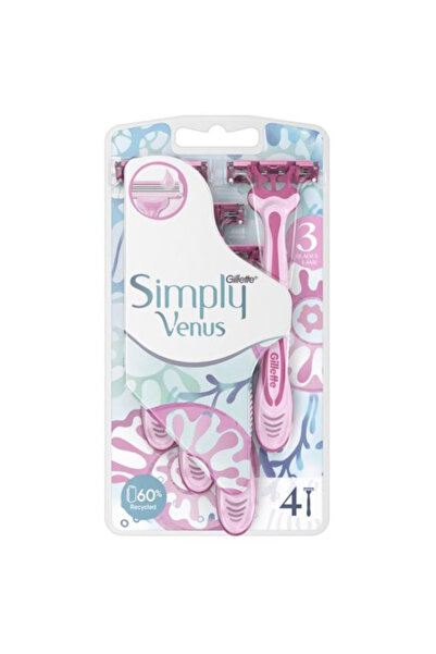 Gillette Aparat de Ras cu 3 Lame pentru Femei - Venus Simply Smooth, 4 buc