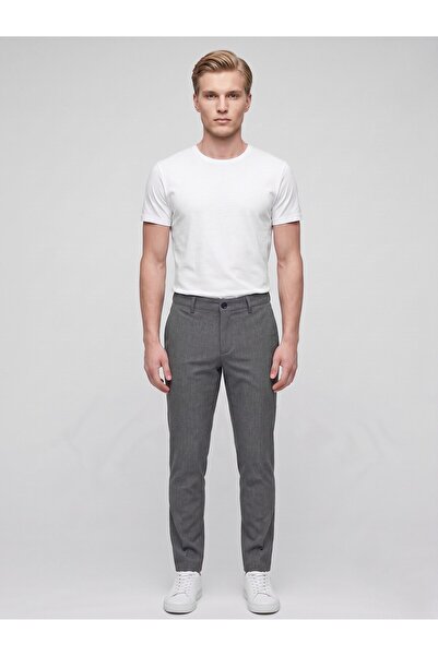 Plus Scorpion Men's Super Slim Fit Fabric Trousers – Narrow Leg Modern Cut Cl...