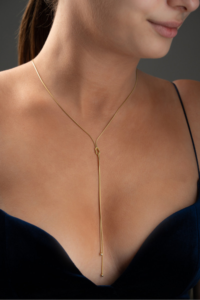beonejewelry 925 Ayar Gümüş Düğüm Y Kolye