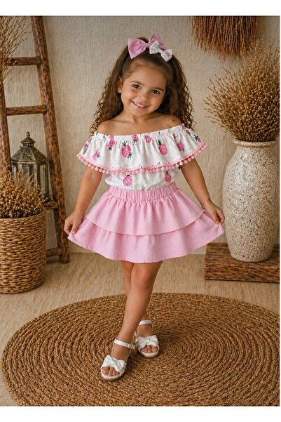 kokosh _ kidss burcu sapmaz Girl's pineapple patterned pom-pom hair clip set.