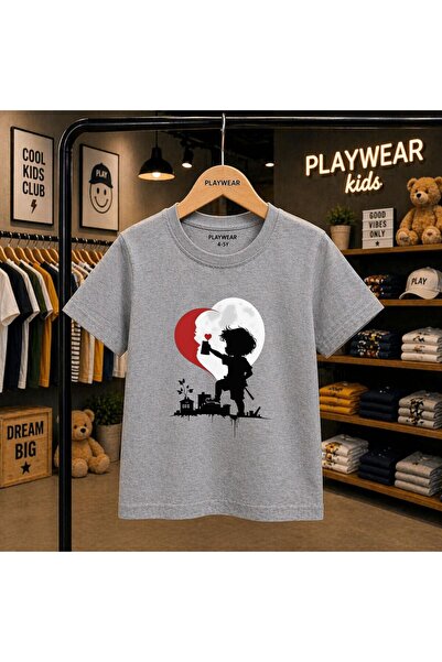 playwear Ressam Gölge Child Printed 100% Children's Unisex T-Shirt 5 6 -7 8-9...