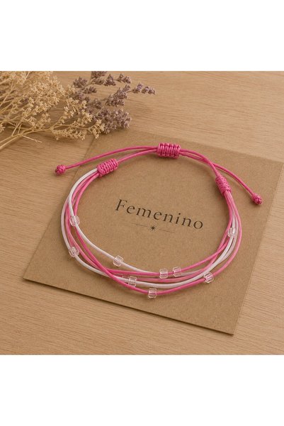 Femenino Pink Tones Beaded Multi-Strand Bracelet
