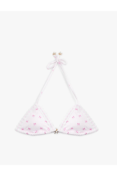 Koton Fiyonk Charm Detaylı Kroşeli Üçgen Bikini Üstü