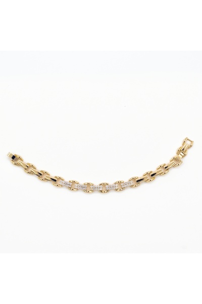 Snartun Zircon Stone Gold Stainless Steel Bracelet |   Stylish and Sparkling ...