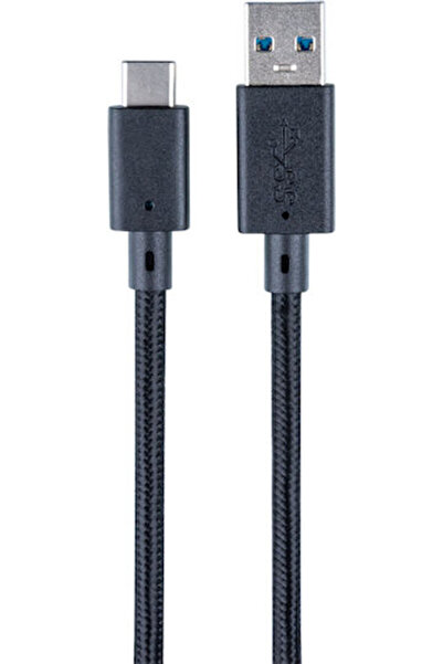 Nacon Πλεγμένο Καλώδιο USB 2.0 USB-C αρσενικό - USB-A Μαύρο 3μ (XBXUSBCCABLE3M)