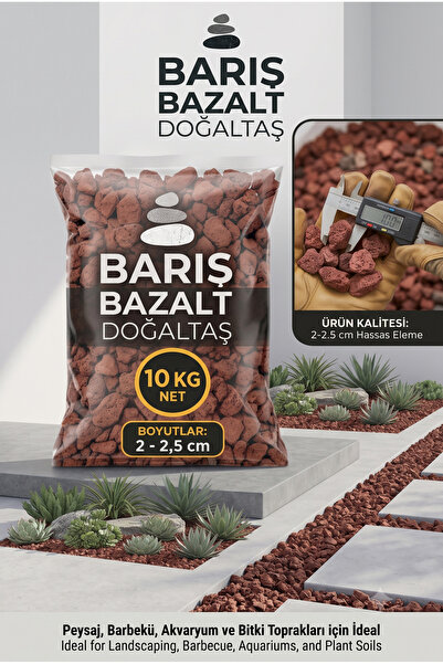 Barış bazalt doğaltaş Doğal Volkanik Taşı Kırığı 2-2,5 cm Dekoratif Bahçe Saksı Teraryum Akvaryum Taşı 10 KG