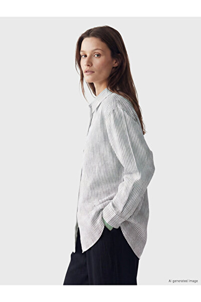 LC Waikiki Timeless Clothing & Timeless Choices Striped Linen Blend Women's S...