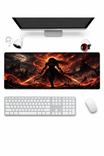 SonicTouch Keyboard Mousepad 32X70Cm Kor Warrior Seamless Smooth Liquid-Proof...