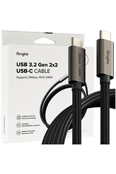 Ringke Cablu USB-C 240W PD 200cm Pentru telefoane 3.2 Gen 2x2 Încărcare rapidă