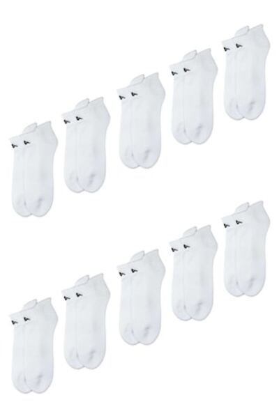 Kappa Set de 10 perechi de șosete scurte, pufoase, pentru bărbați, albe, 39-42