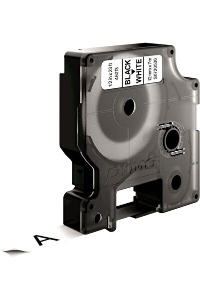 Dymo D1 Serisi Beyaz Etikete Siyah 45013 12Mmx7M Şerit