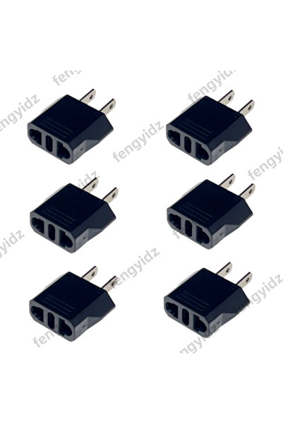 choice2 black 6PCS European to US Plug Adapter, 220V to 110V Adapter Plug Con...