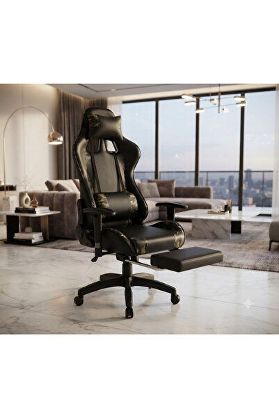 luxino Gaming Chair Computer Chair, Flannelette Fabric Game Chair with Head P...