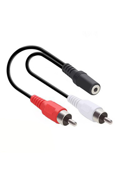 Choice Black 3.5mm To 2RCA Cable 3.5mm Jack Female To 2RCA Male Stereo Audio ...