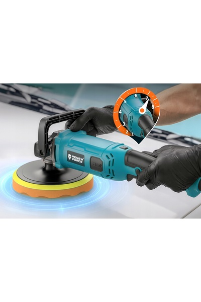Renew Force Mașină de lustruit auto rotativă de 2600W, cu viteză reglabilă + ...