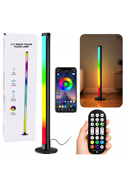 LeanToys Lampă de podea LED de colț, verticală, RGB, mod muzică, control prin...