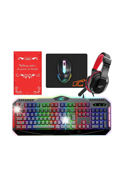 LTCHE Tastatură, Mousepad, Microfon, Căști - Set de gaming 4 în 1 - Cadou