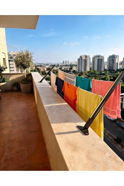 Siyah Çamaşır Askısı Ev Balkon Sabit Kurutma Dayanıklı metal ve Pratik Kullanım