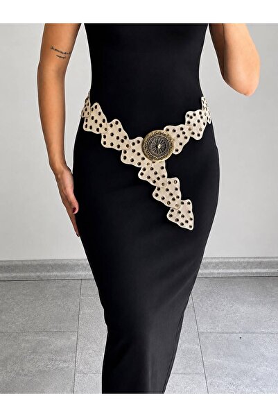 LİA KEMER Cowboy Belt with Latch Metal Antique Buckle Accessories for Dress, ...