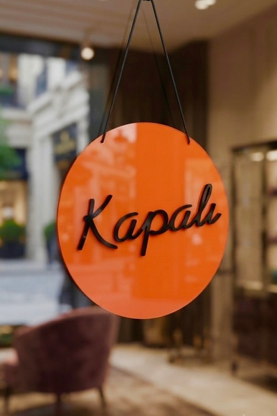 Yalıgraf Reklam Tabela Store Shop Boutique Plexi Embossed Lettering 3D Open Closed Sign - Orange Black