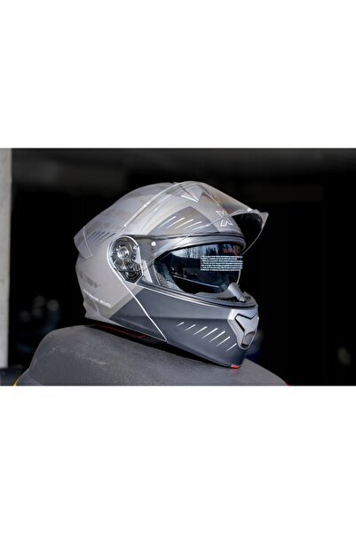 NO BRAND Casca de motocicletă Roxar Paname Evo Edge Gri închis mat, Mărimea XL
