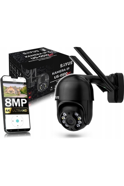 NO BRAND Cameră IP WiFi 4K Ultra HD cu zoom, detecție mișcare, rotativă, de e...