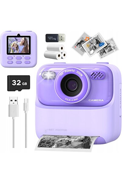 NO BRAND Cameră foto instant digitală pentru copii, film 3x și card de 32 GB
