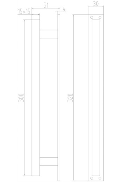NO BRAND Mâner Pochwyt pentru uși glisante, mobilier, porți și uși 15X15 Negru