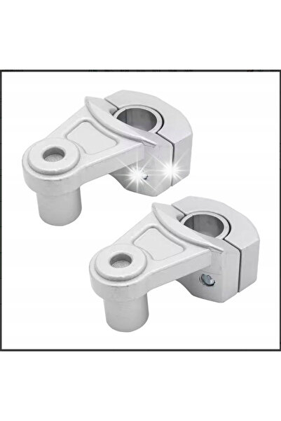 NO BRAND Suporturi înălțătoare ghidon 22/28mm Argintii 2 bucăți