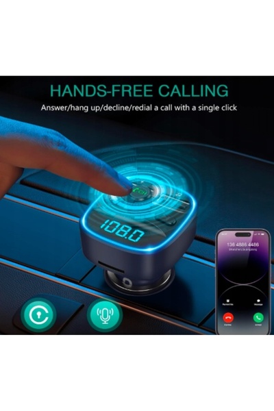 NO BRAND Transmițător FM Bluetooth 5.3 auto cu două porturi USB și kit