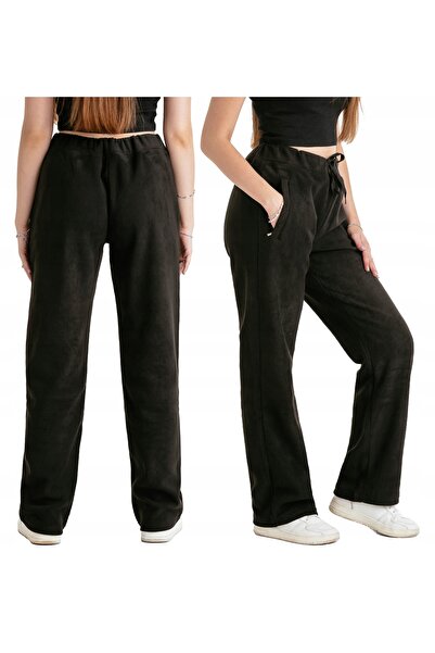 NO BRAND Pantaloni de trening călduroși din fleece pentru femei, căptușiți cu...
