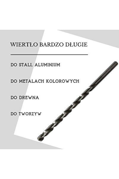 NO BRAND Set de 4 burghie HSS extra lungi (DIN 1869) - 3, 4, 5, 6 mm.