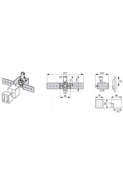 NO BRAND Element de acționare sub blat pentru urinal 9370021 sub butonul Tece