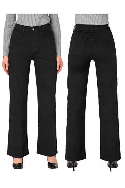 NO BRAND Pantaloni Blugi de damă Suedieni evazați cu picioare largi și lejere...