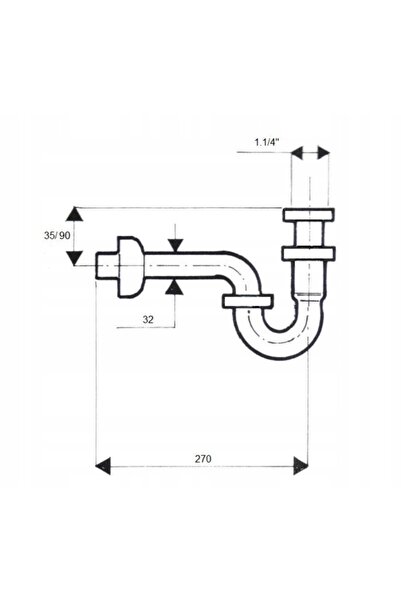 NO BRAND Sifon semi-complet pentru lavoar Mcalpine Tubular, Crom 215-m