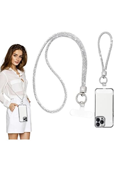 Generic 2 Pcs Crystal Phone Crossbody Lanyard & Wrist Strap, Bling Rhinestone...