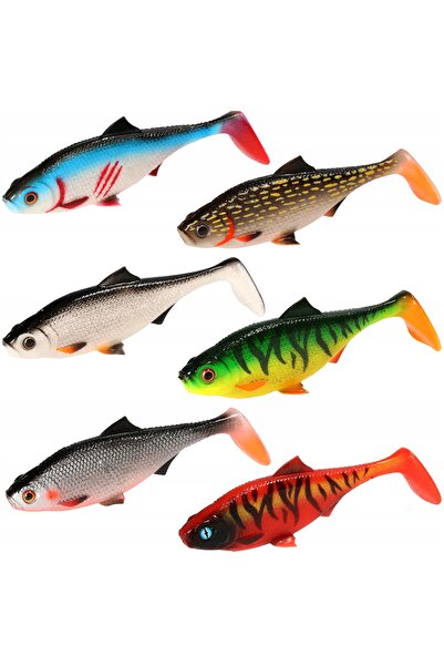 NO BRAND Set de 6 momeli din cauciuc MFT ROACH de 15 cm pentru știucă - MIKADO
