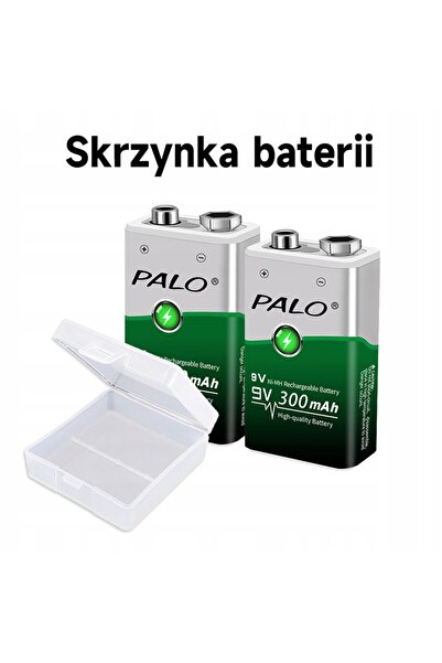 NO BRAND 2 Baterii reîncărcabile Ni-Mh 9V 6F22 + Încărcător inteligent cu LED