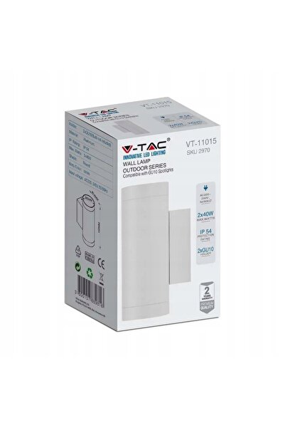 NO BRAND V-tac lampă de perete de exterior albă GU10 40W