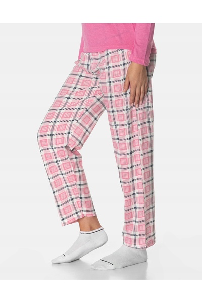 NO BRAND Set pijamale bumbac damă, tricou cu mânecă lungă + pantaloni 10881-10 s
