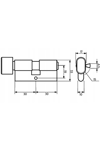 NO BRAND Cilindru cu mâner pentru ușă, model GERDA WKE1 35G/30 mm, din alamă
