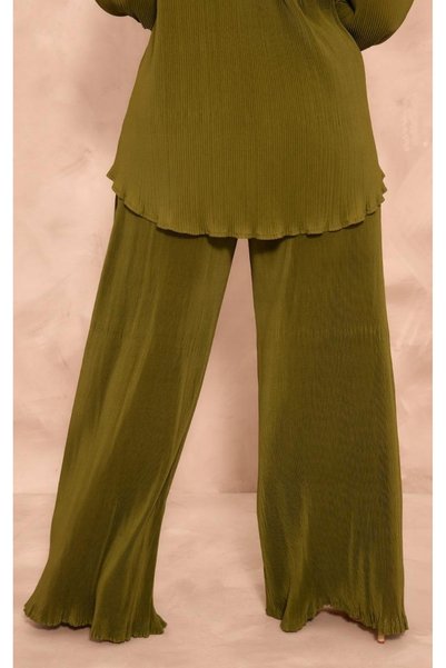 NO BRAND Pantaloni mov plisați cu picior larg și talie înaltă Prettylittlethi...