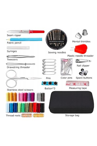 NO BRAND SET DE CUSUT CU ACE ȘI AȘIȚE, 97 DE PIESE, KIT COMPLET DE CĂLĂTORIE