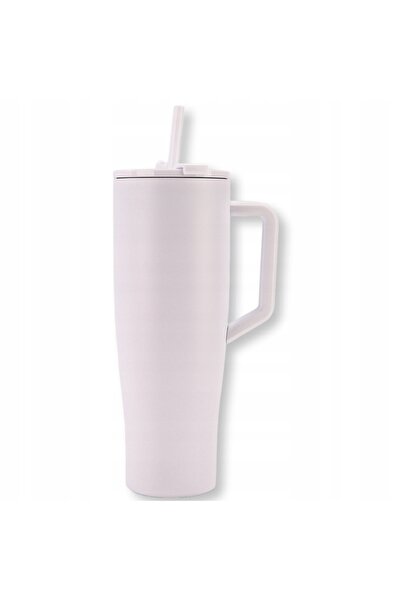NO BRAND Termos 1200ml cu mâner și pai, din oțel inoxidabil, pentru băuturi r...