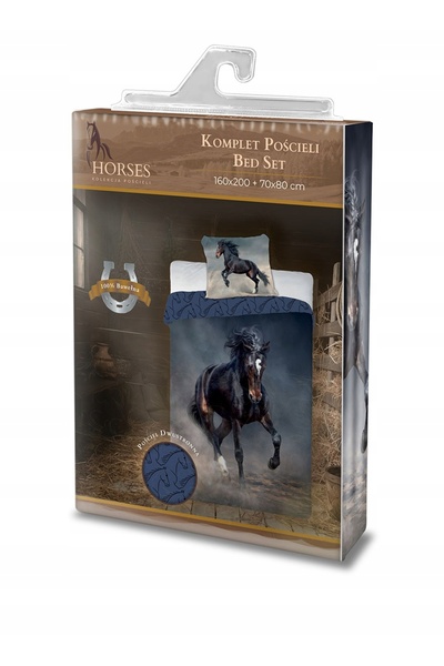 NO BRAND Lenjerie de pat din bumbac pentru tineret 160X200 Horse Tornado 004