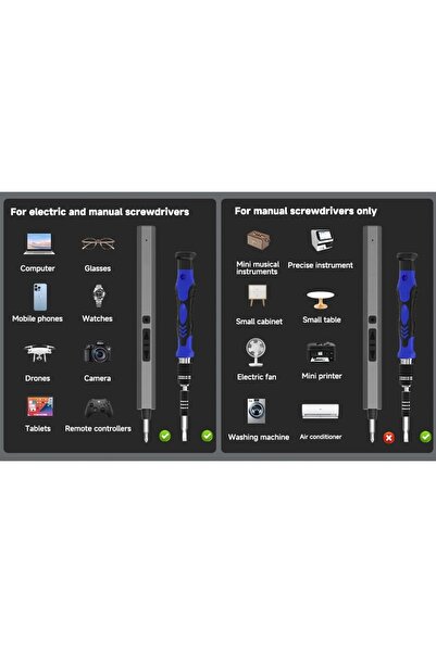 NO BRAND Set de șurubelnițe Torx de precizie, electrice, cu LED, 154 în 1