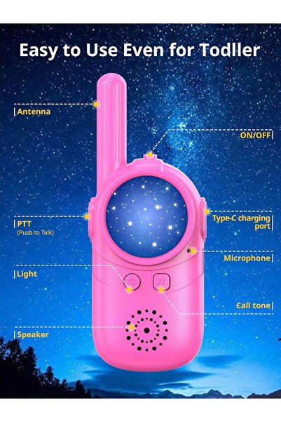 NO BRAND Inspireyes gl-558 walkie-talkie proiector pentru copii, 2 bucăți, ro...