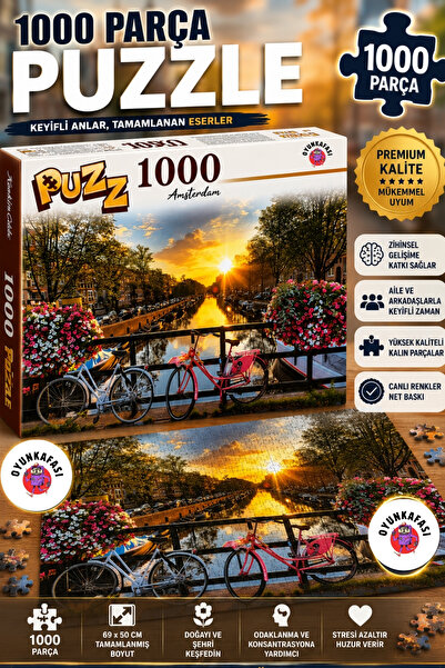 OYUNKAFASI 1000 Parça Amsterdam Gün Batımı Puzzle – 69x50 cm Yetişkin Puzzle ...